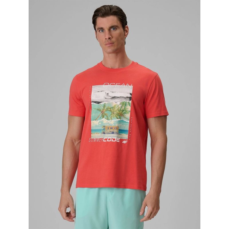 4F Men's regular printed T-shirt póló 4FRSS26TTSHM4304-63S