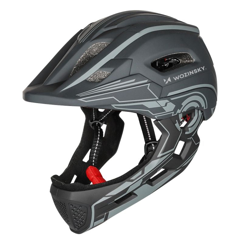 Wozinsky Kids' Full Face Bike Helmet with USB Rear Light S - Gray szary védőfelszerelés HT-27N-199814