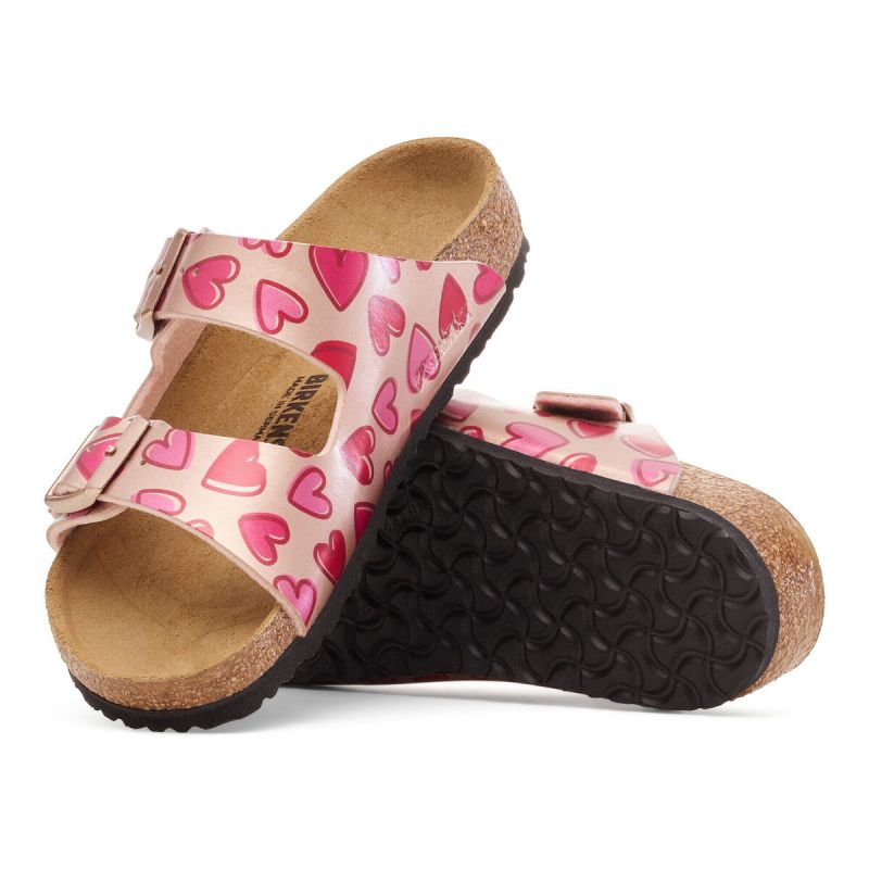 Birkenstock ARIZONA KIDS BS 1030434 ELECTRIC METALLIC COPPER HEARTS flip-flops (standard width)