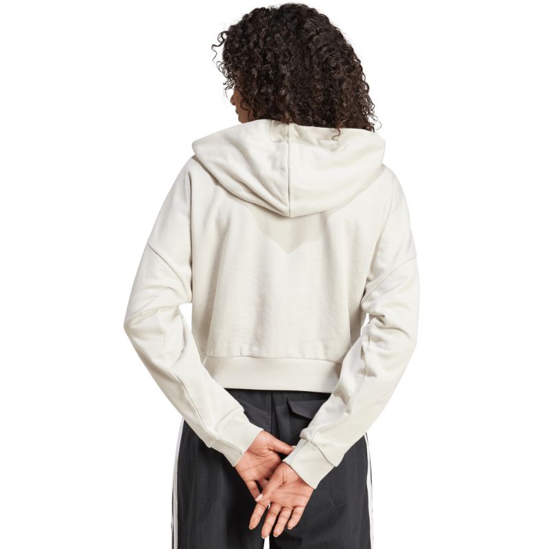 adidas Women's Essentials 3-Stripes French Terry Quarter-Zip Hoodie Beige JN1958 General