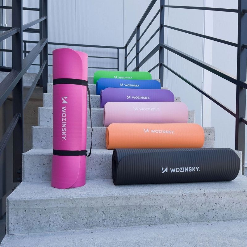 Wozinsky exercise mat 181 x 63 x 0.9 cm thick gymnastic yoga mat black czarny jóga matrac 5907769300417-63711