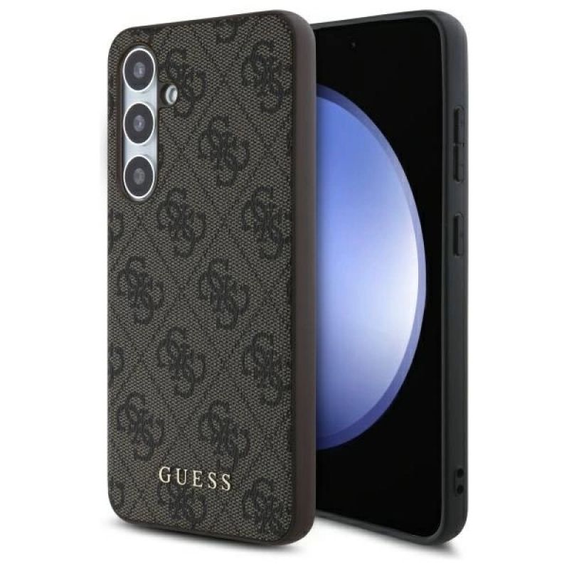 Guess GUHCS24FEG4GFBR S24 FE S721 brown/brown hardcase 4G Metal Logo arany cases