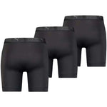 Puma Men's Boxer Briefs Long 3-Pack Black Comfortable fekete alsónemű