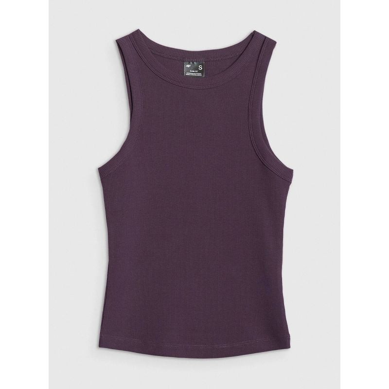 Women's slim ribbed knit top 4F