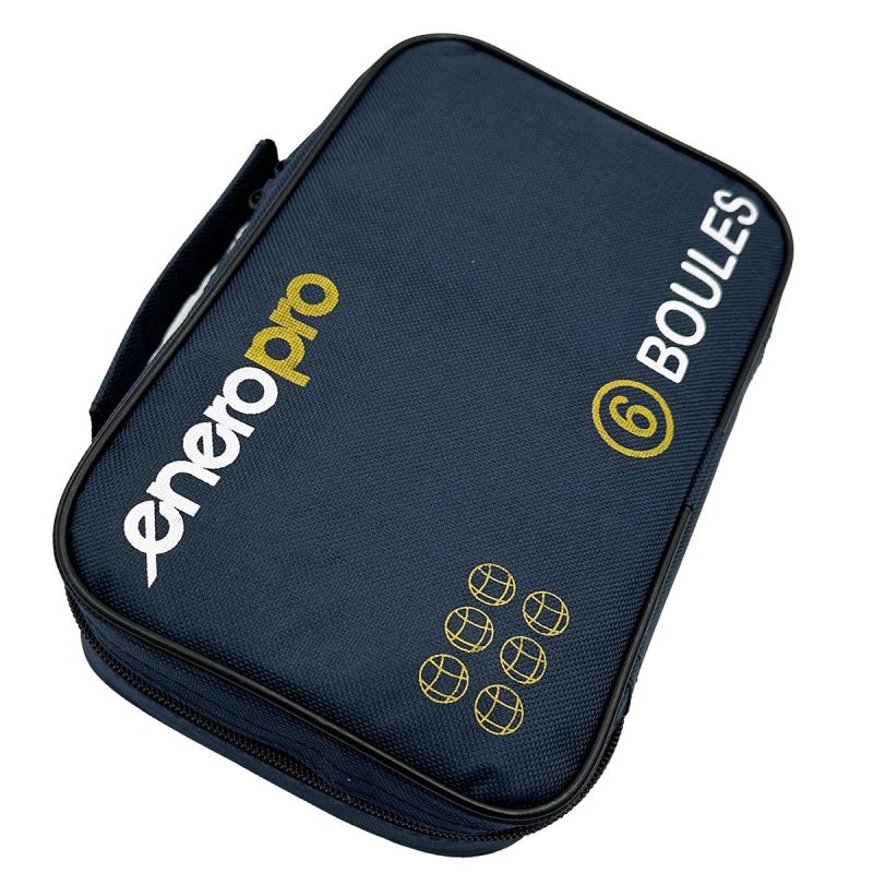 Enero 6-Piece Petanque Balls - Black Boule, Pro Cover fekete covers