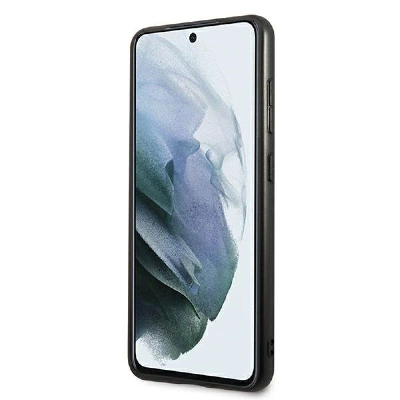 DC AMG S21 FE G990 czarny/black hardcase Leather Debossed Lines fekete telefontok