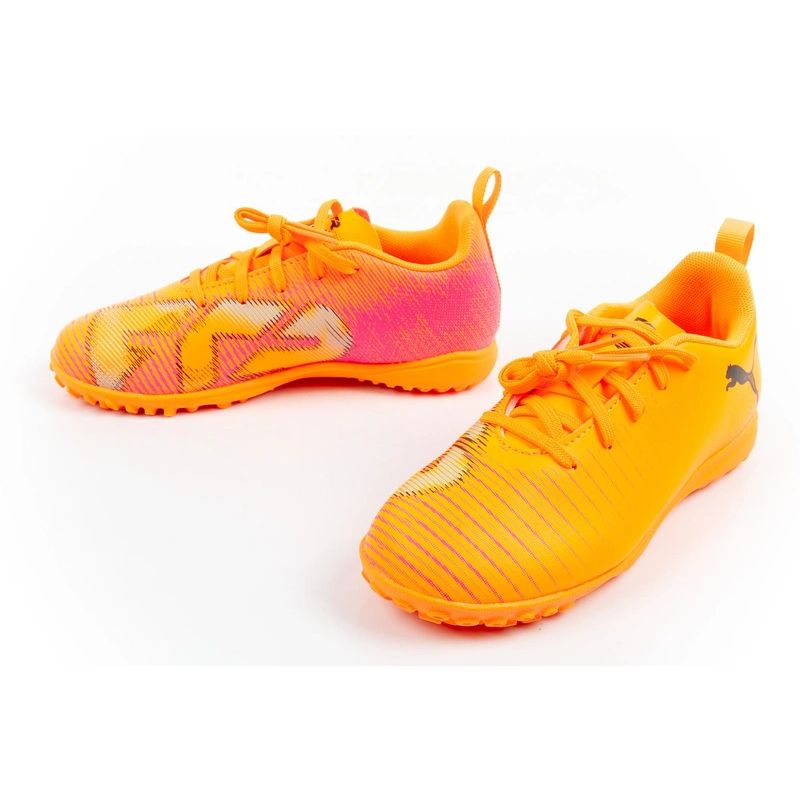 Puma Future 8 Play TT children's turf sports shoes, narancssárga cipő
