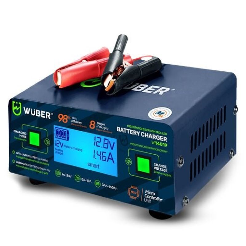 Roces Microprocessor-Controlled Battery Charger 6/8/12/14/16/24 V 6–24 10 A WUBER sípcsontvédő W14019