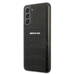 DC AMG S21 FE G990 czarny/black hardcase Leather Debossed Lines fekete telefontok