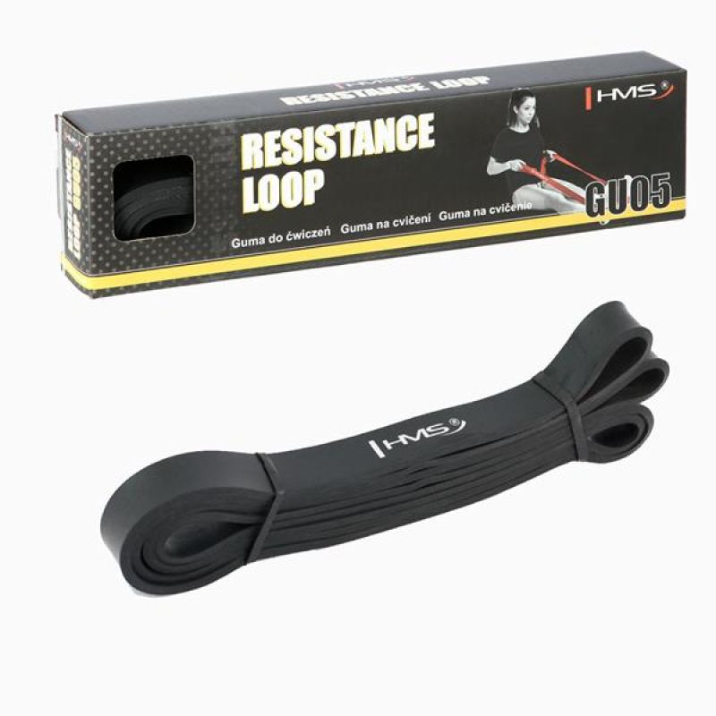 HMS Exercise bands GU05 BLACK 22 x 4.5 x 2080 MM fekete edzőfelszerelés 17-33-022