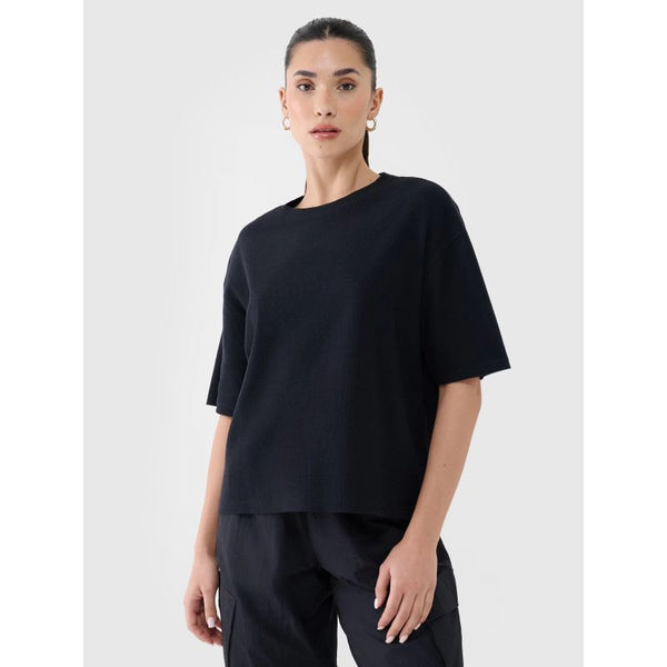 4f Women's regular waffle knit T-shirt 4FRSS25TTSHF2651-20S General