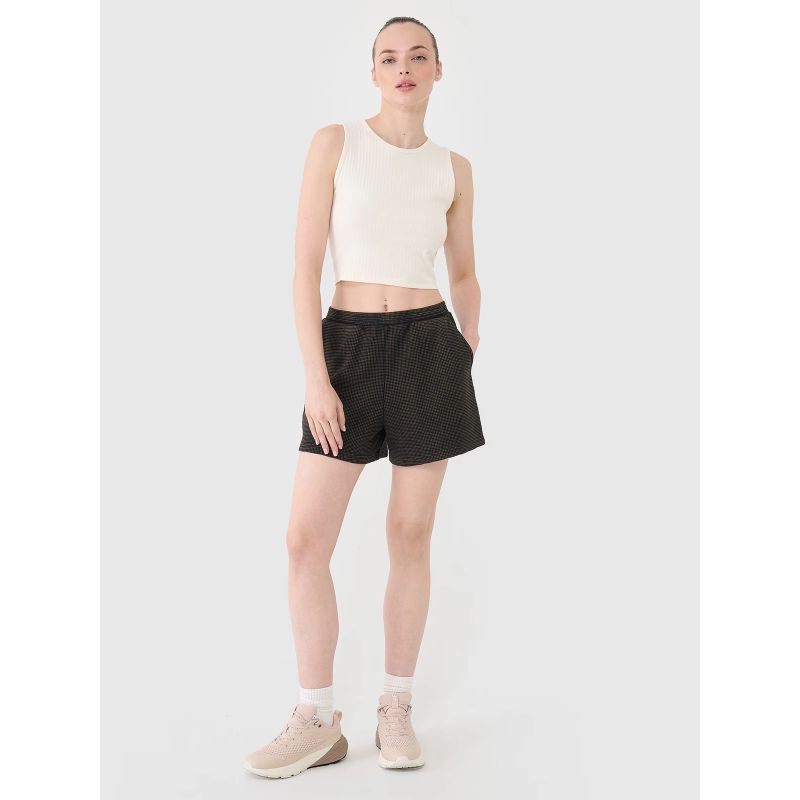 Women's casual waffle knit 4F 4FRSS25TSHOF699-20S short
