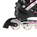 NH10905 4in1 PINK LED SIZE S(31-34) ROLLER SKATES WITH DIMENSIONAL HOCKEY BLADE NILS EXTREME rózsaszín sípcsontvédő