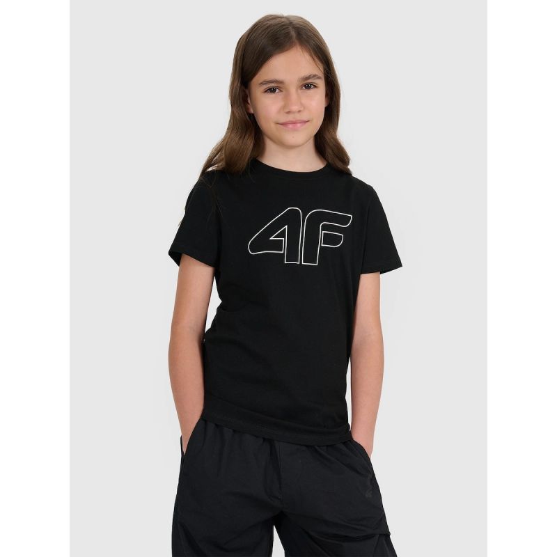 Girls' regular printed T-shirt 4F 4FJWSS25TTSHF2176-20S póló
