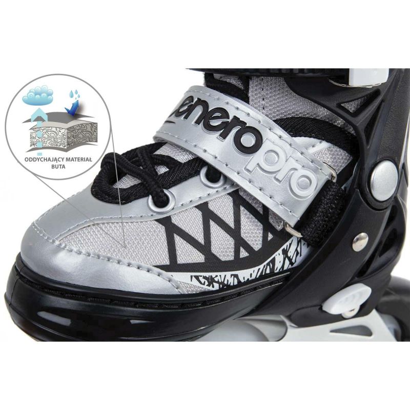 Enero Pro Roller Skates-Roller Skates-Ice Skating 4in1 Led 34-37 Gray szürke skates, roller skates