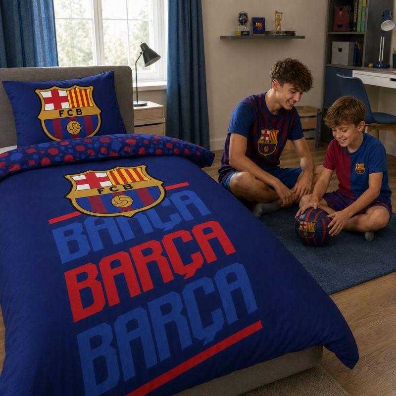 FC Barcelona cotton bedding set + 70x90 cm granatowy kiegészítő FCB-4515BL