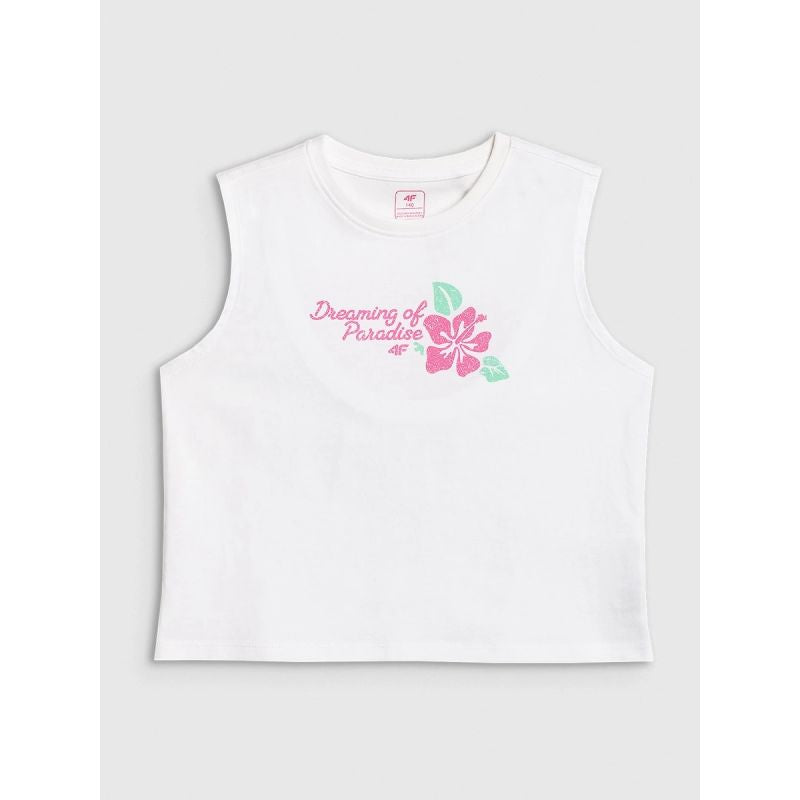 4F Girls' sleeveless T-shirt with print póló