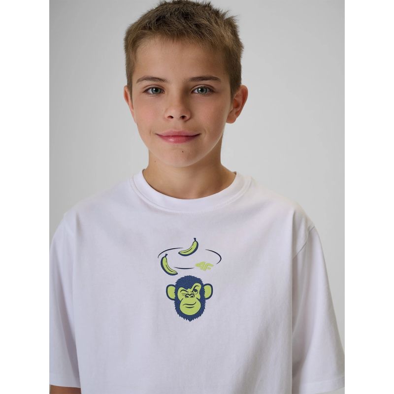 4F Boy's loose T-shirt with print 158/164 ruházat 4FJRSS26TTSHM4276-10S