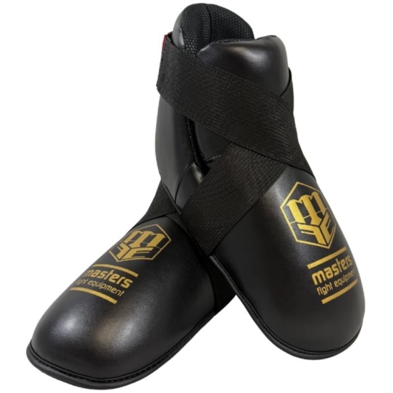 MASTERS FIGHT EQUIPMENT OSPU-1W KIDS Foot Protectors (WAKO APPROVED) (PRICE CHANGE) fekete védőfelszerelés 030611-2XS