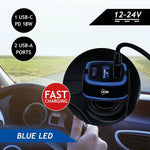 Dunlop MULTI CAR CHARGER 2x USB A + USB C kiegészítő GSP-242194