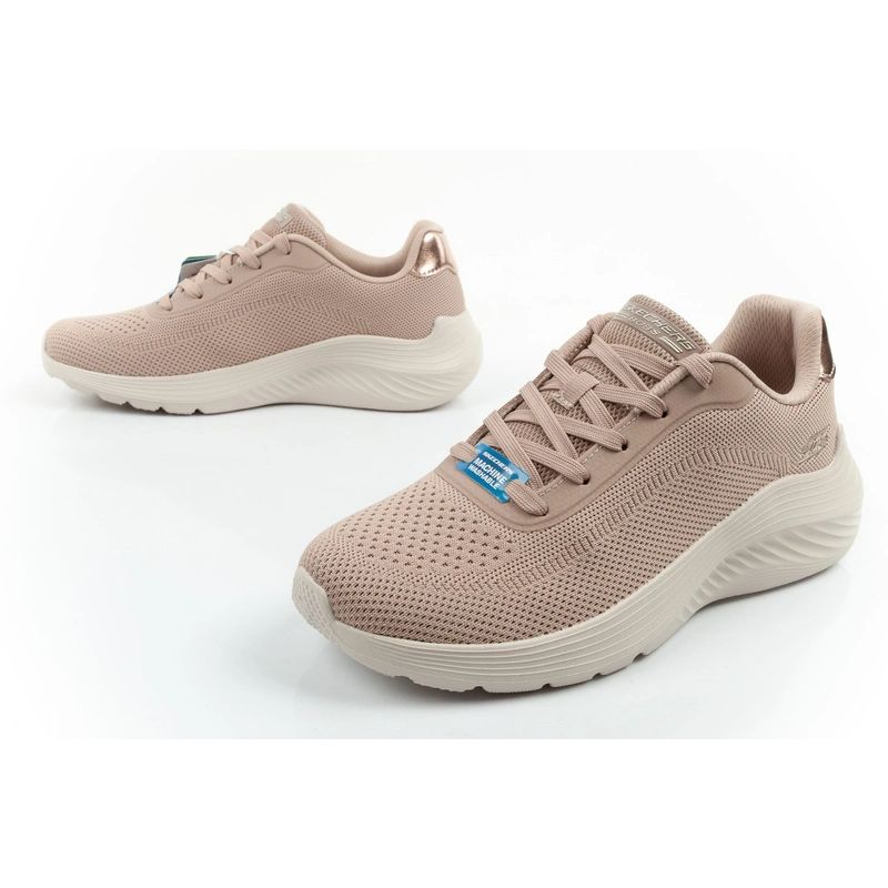 Skechers women's sports Bobs Squad Waves beige light fashionable bézs utcai cipő