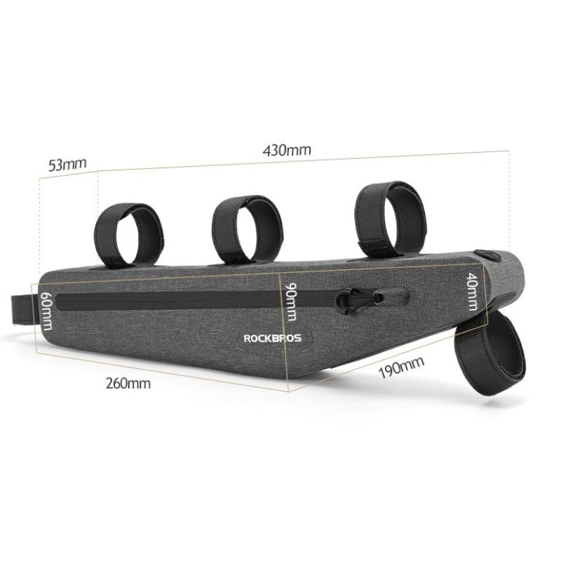 Rockbros bike frame 1.5l gray szürke táska