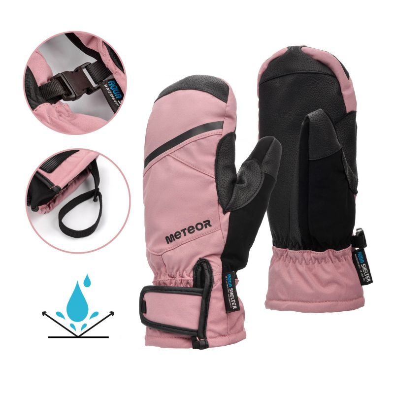 Meteor Hazy M winter mittens pink/black rózsaszín kötött sapka 17726