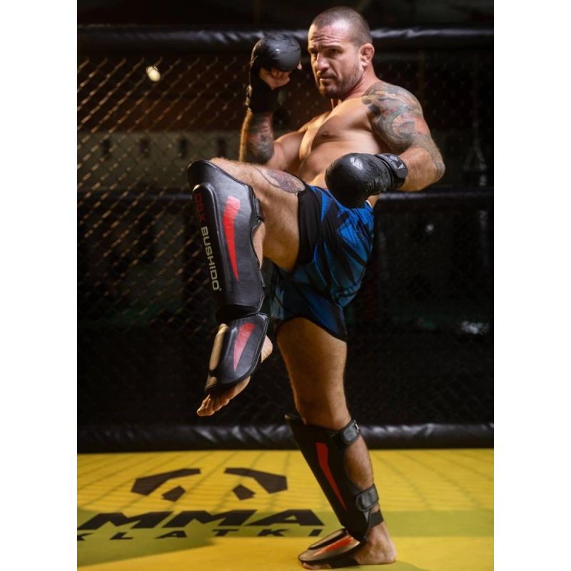 DBX Bushido Shin Guards - Phantom Red piros protectors and knee pads