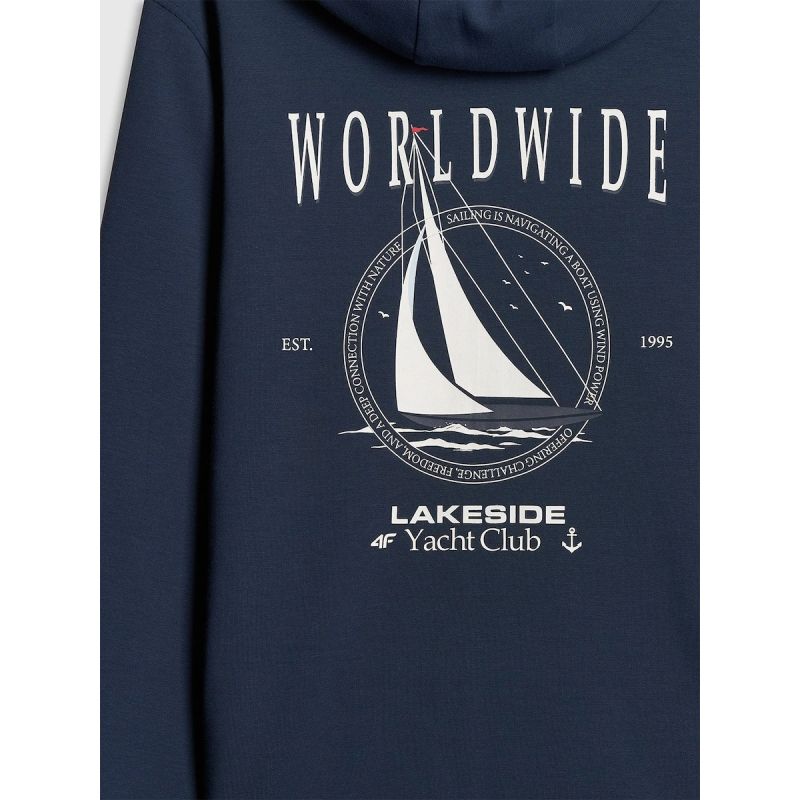 Men's zip-up sweatshirt with hood 4F