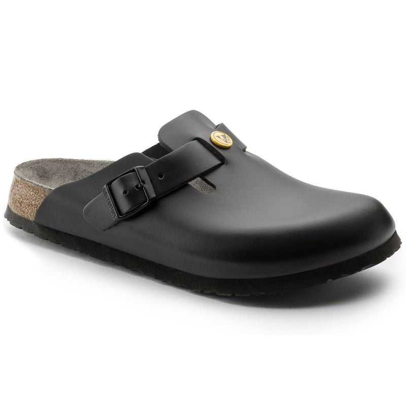 Birkenstock Women's Boston ESD Black clogs natural leather medical narrow slippers (0061368) Cipő