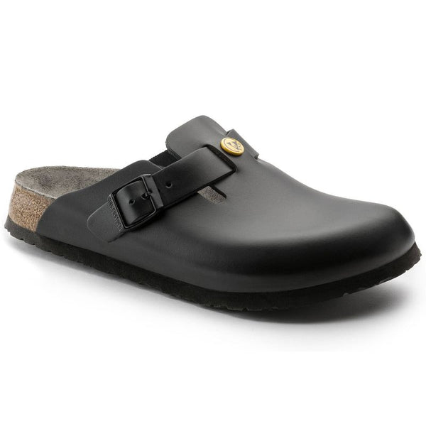 Birkenstock Women's Boston ESD Black clogs natural leather medical narrow slippers (0061368) Cipő