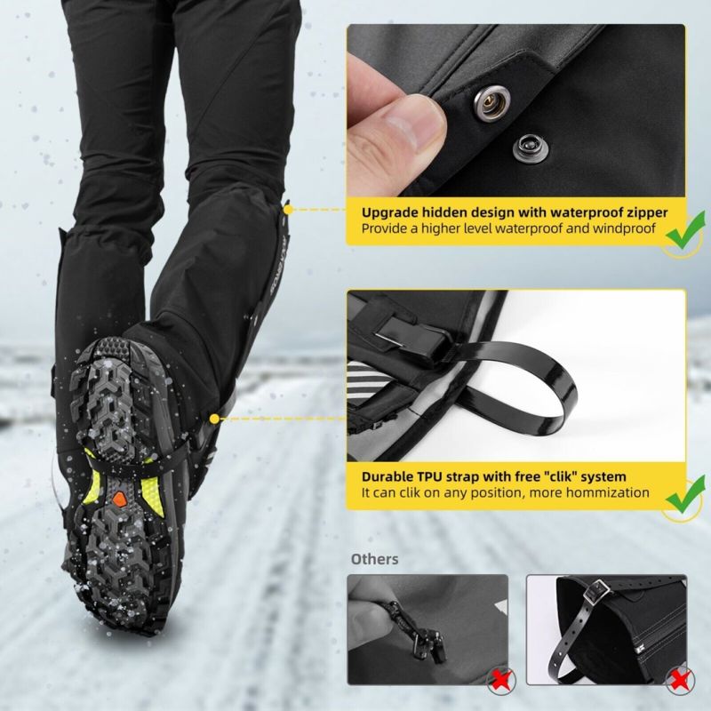Rockbros waterproof gaiters TT014 black S/M fekete tourist equipment