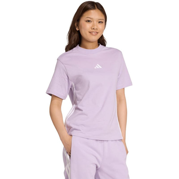 adidas Essentials 3-Stripes Cotton Women's T-Shirt Light Purple JX7619 Ruházat