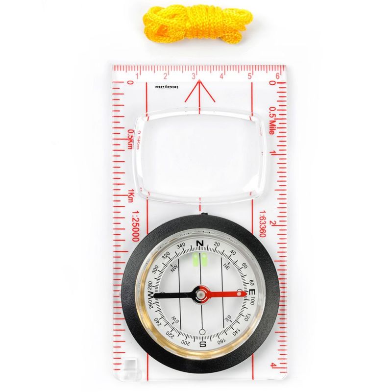 Meteor Compass with Ruler fekete compasses, tourist equipment