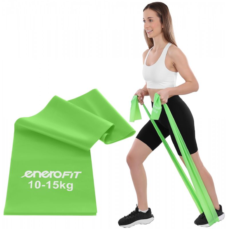 Enero Pro TRAINING TAPE FOR PILATES EXERCISES .40MM 10-15KG GREEN zöld training bands, training equipment, socks tapes