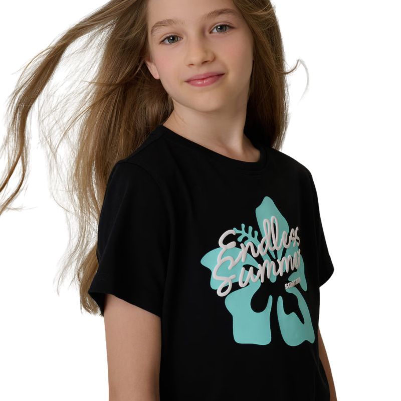 4F T-shirt for girls F2938 deep 20S fekete póló 4FJWSS26TTSHF293820S