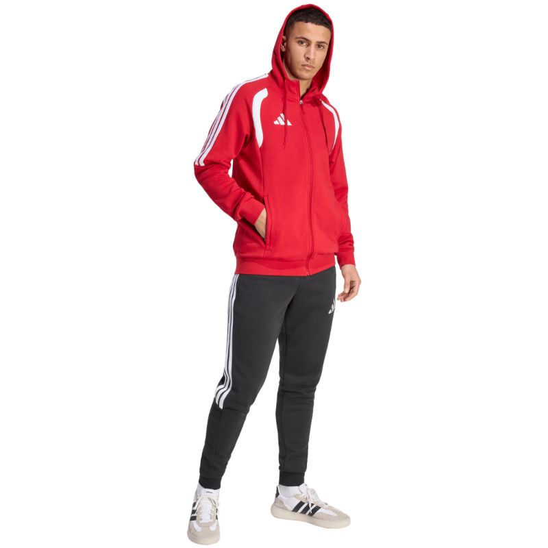 Men's adidas Tiro 26 League Sweat Full Zip Hoodie red KF9106 piros kapucnis pulóver