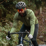 Rockbros ROAD TO SKY windproof insulated cycling jersey L - green l \ zielony pulóver