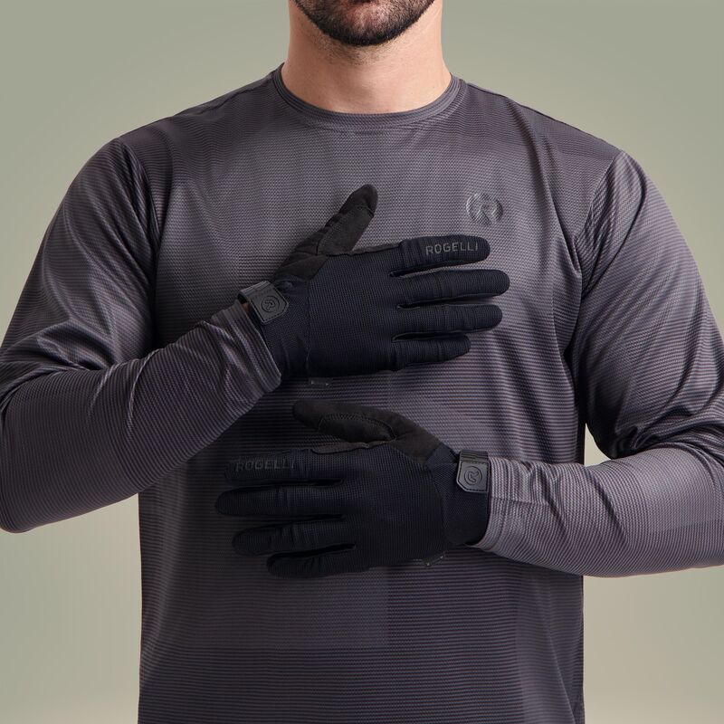 Rogelli MTB ADVNTR GEL gloves black fekete kesztyű