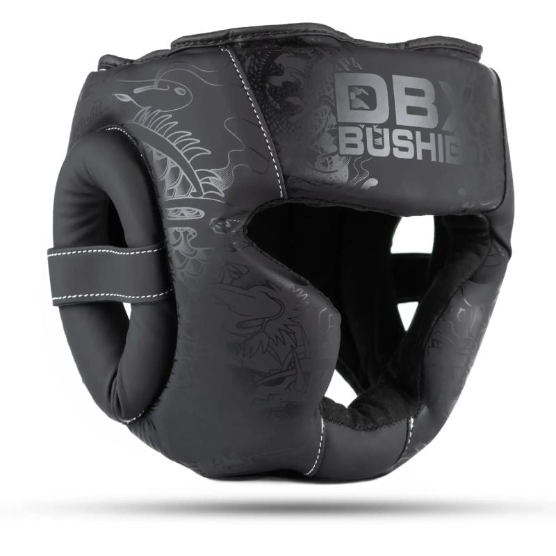 DBX Bushido "Black Dragon" Boxing Sparring Helmet | fekete fejvédő ARH-BlackDragon