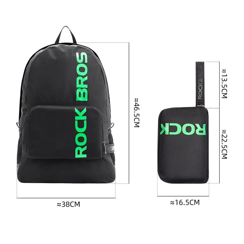 Rockbros H10-BK sports foldable backpack 18 l - black fekete hátizsák