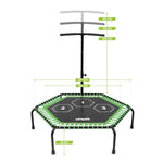 Virtufit Fitness Pro Trampoline With Handle - Black - 127 Cm