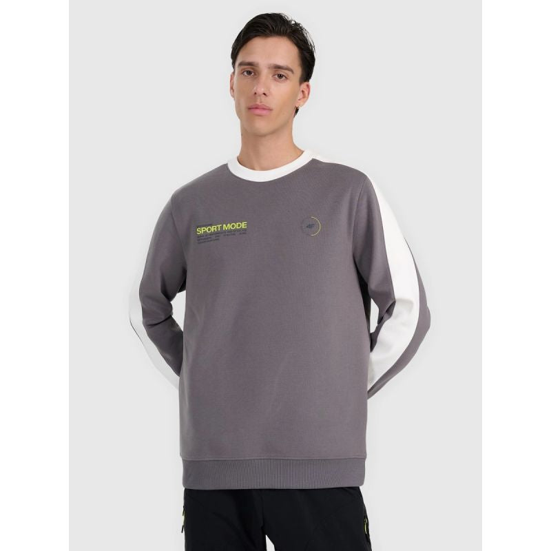 Men's sweatshirt without zipper, without hood, 4F 4FRAW25TSWSM2457-23S pulóver