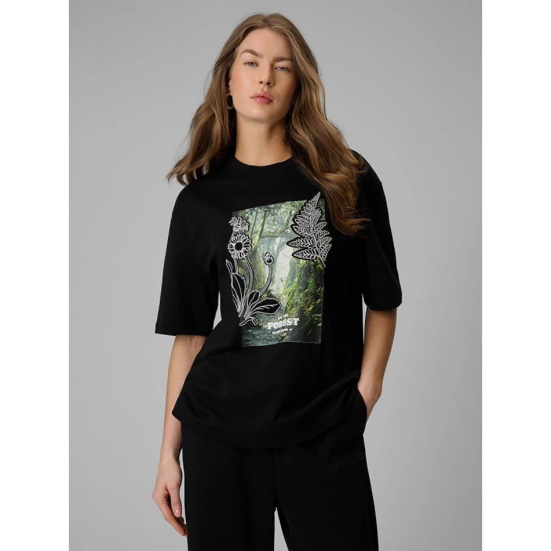 4F Women's loose T-shirt with print ruházat