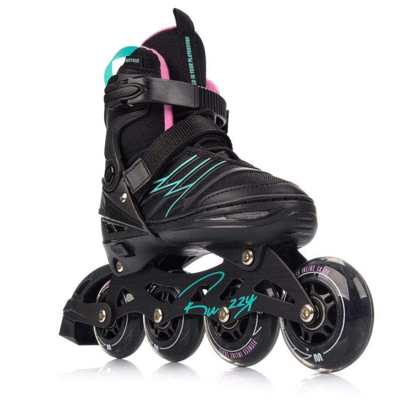 Meteor M 34-38 Buzzy Roller Skates Black/Pink/Mint