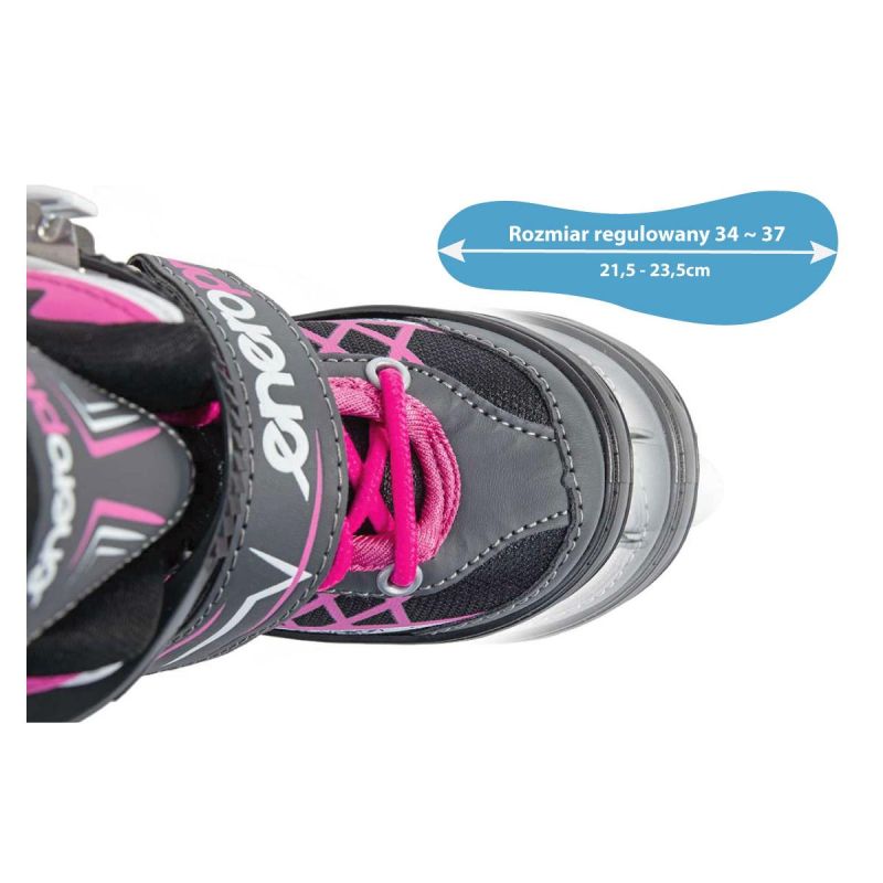 Enero Pro Roller Skates-Roller Skates-Ice Skating 4in1 Led 34-37 Pink-Gray szürke skates, roller skates