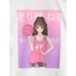 Oversized T-shirt with print for girls 4F 4FJRAW25TTSHF2935-11S