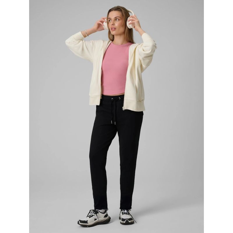 Women's slim ribbed knit top 4F
