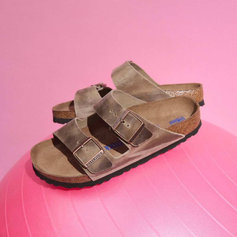 Birkenstock Arizona Soft Footbed Oiled Leather Tabacco Brown Narrow Women's/Men's Slides (0552813) cipő