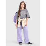 Oversized T-shirt with print for girls 4F 4FJRAW25TTSHF3197-22S póló